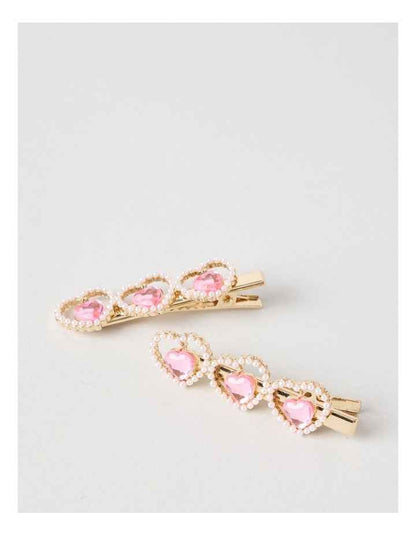 2 Pack Jewel Hair Clip Set