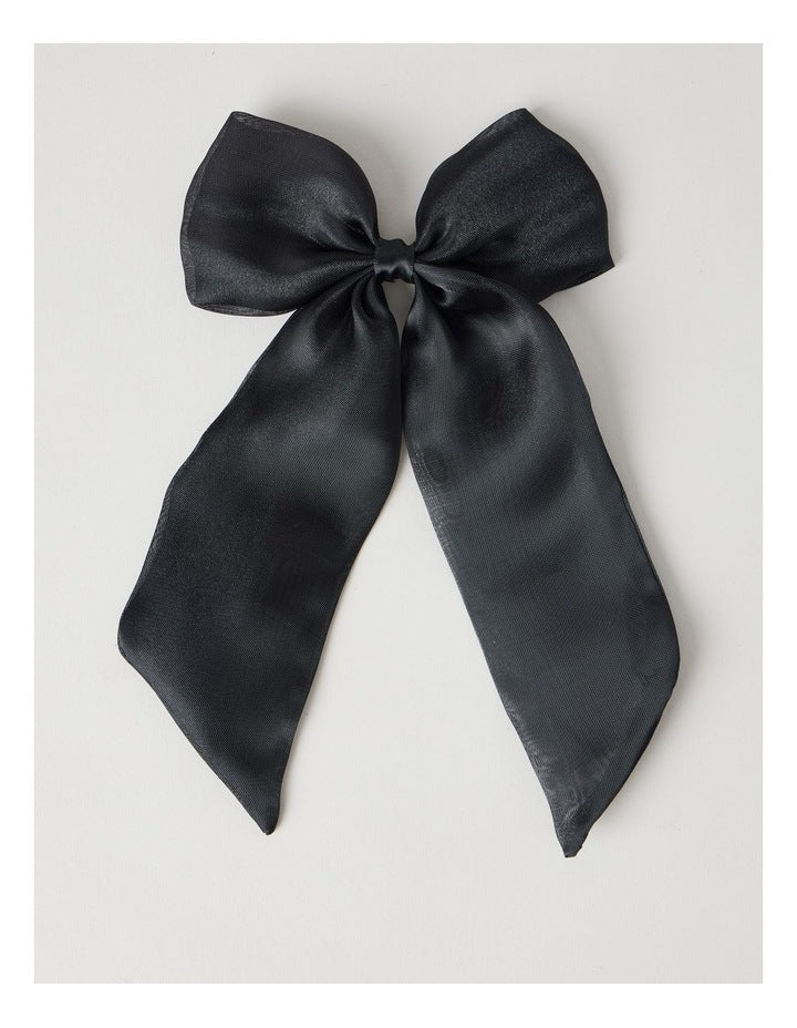 Organza Bow Hair Clip in Black