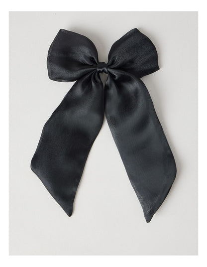 Organza Bow Hair Clip in Black