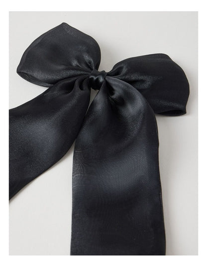 Organza Bow Hair Clip in Black
