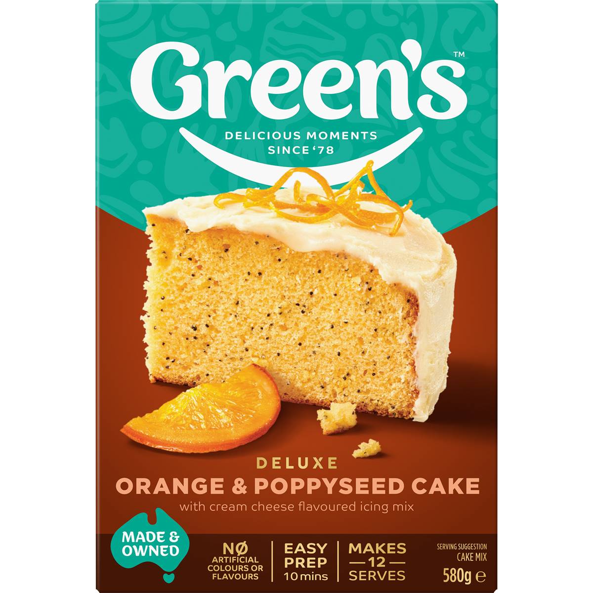 Green's Deluxe Orange Poppyseed Cake Mix 580g