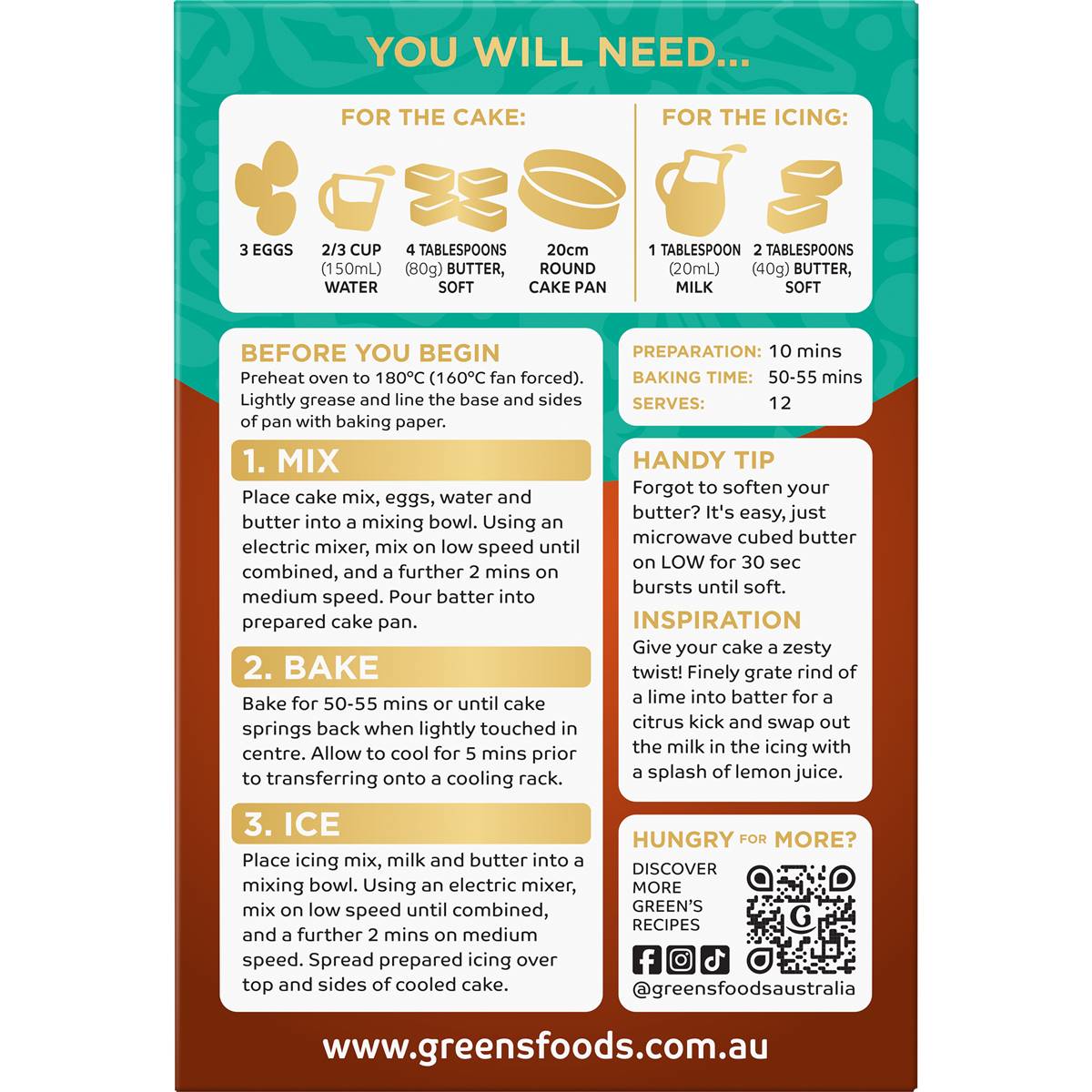 Green's Deluxe Orange Poppyseed Cake Mix 580g