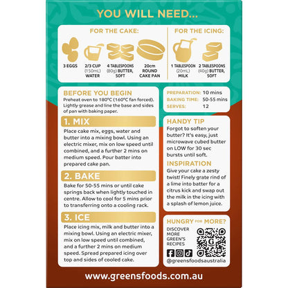 Green's Deluxe Orange Poppyseed Cake Mix 580g