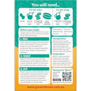 Green's Traditional  Orange Cake Mix 470g