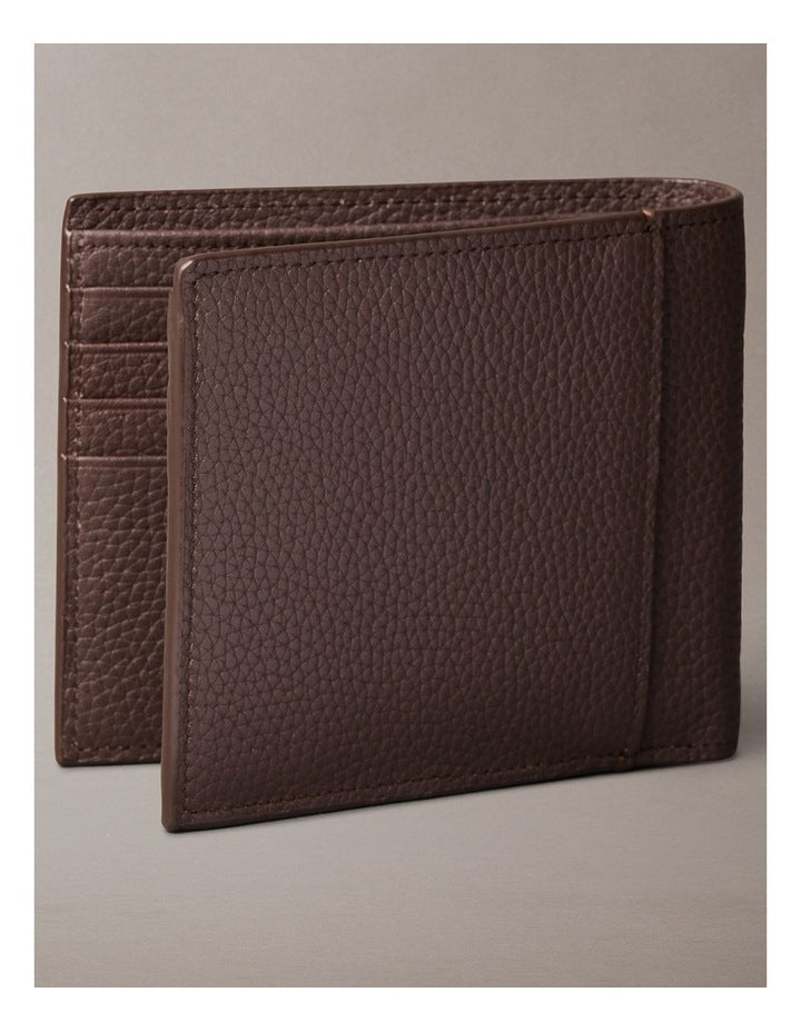 Foil Embossed Logo Bifold Wallet with Coin Pouch in Chocolate Martini