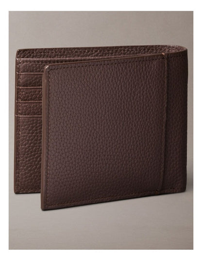Foil Embossed Logo Bifold Wallet with Coin Pouch in Chocolate Martini