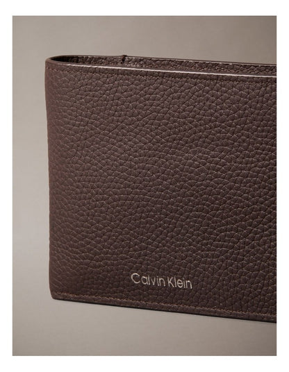 Foil Embossed Logo Bifold Wallet with Coin Pouch in Chocolate Martini