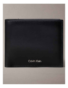 Raised Bi-fold Wallet with Coin and Credit Card Holder in Black