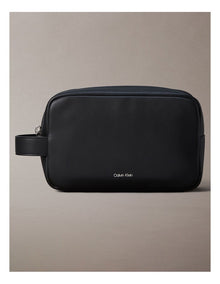 Raised Logo Washbag in Black