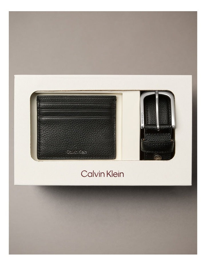 Leather Cardholder and Belt Gift Set