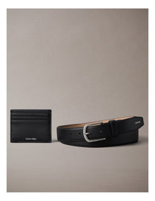 Leather Cardholder and Belt Gift Set
