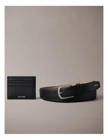 Leather Cardholder and Belt Gift Set
