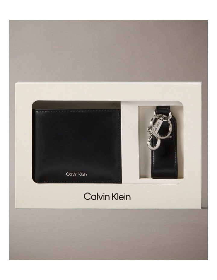 Leather Wallet and Key Fob Gift Set