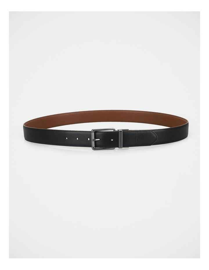 2 BUCKLE BELT SET  BLACK/BROWN