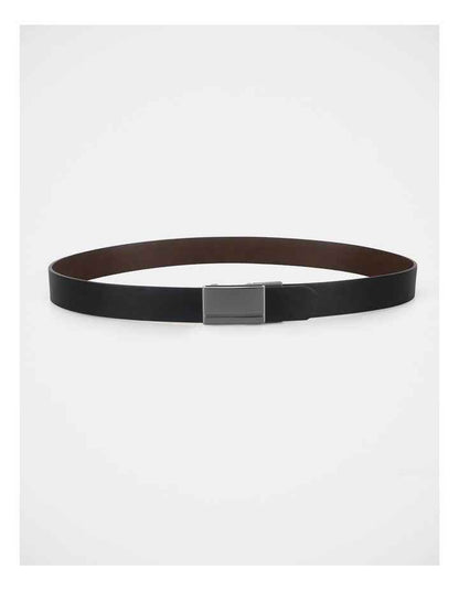 2 BUCKLE BELT SET  BLACK/BROWN