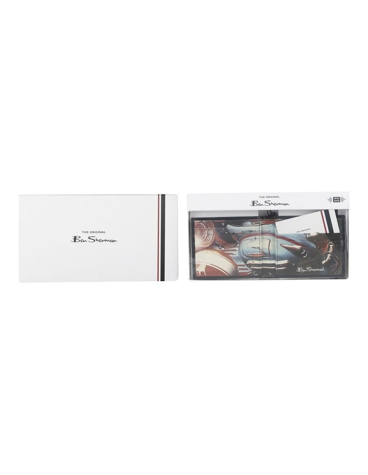 Bifold Wallet with Inner Print in Navy