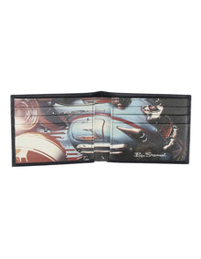 Bifold Wallet with Inner Print in Navy