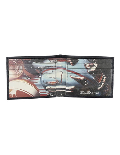 Bifold Wallet with Inner Print in Navy