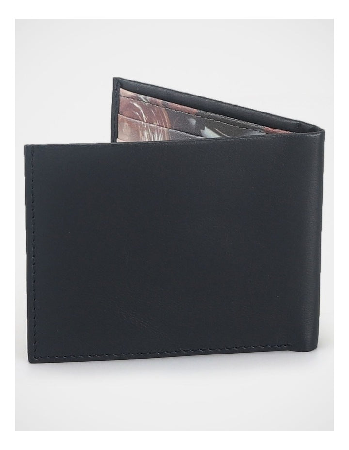 Bifold Wallet with Inner Print in Navy