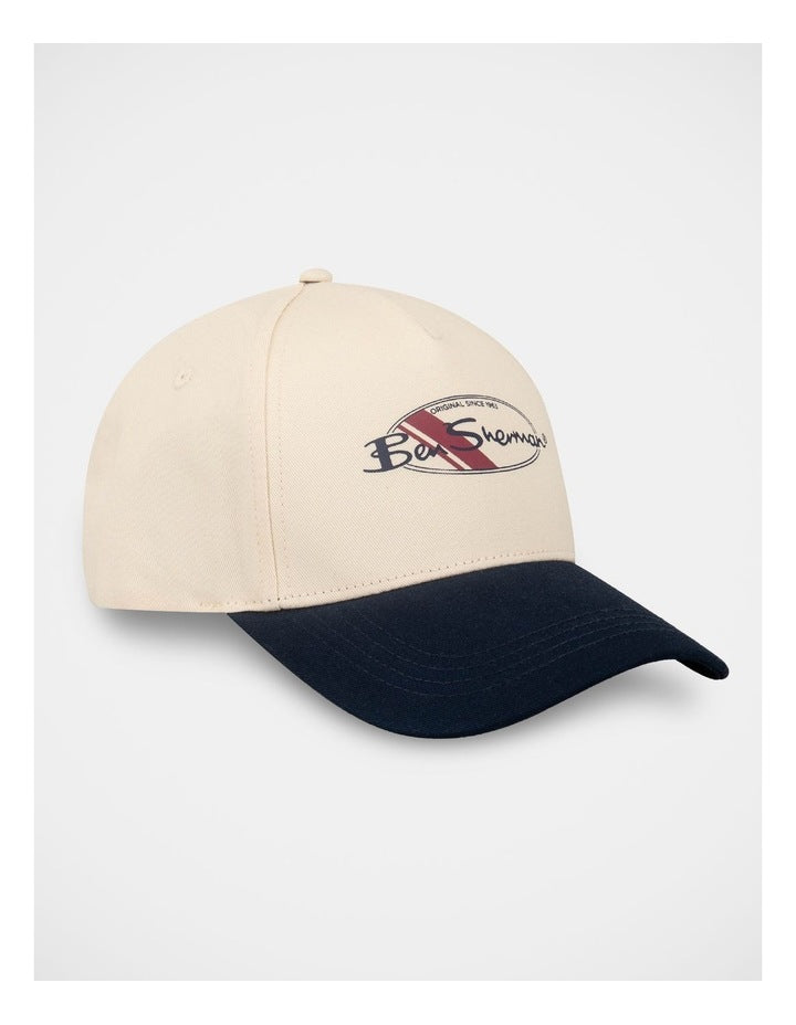 Contrast Peak Hat in Natural and Navy