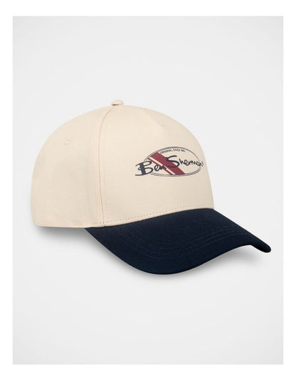 Contrast Peak Hat in Natural and Navy