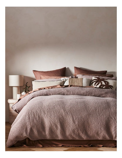 Beechworth Stonewashed Cotton Waffle Quilt Cover Set in Dove