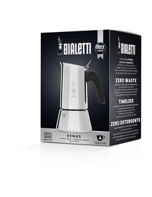 Venus Stainless Steel Induction 4 Cup Coffee Pot in Silver