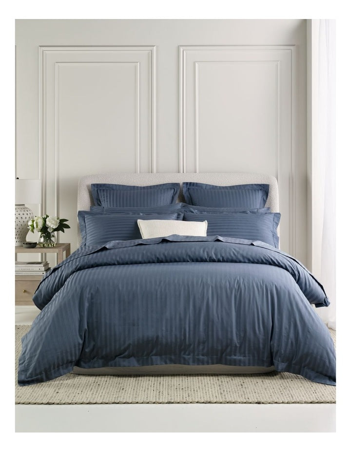 Hotel Collection 500TC Cotton Jacquard Quilt Cover Set in Ink