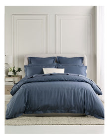 Hotel Collection 500TC Cotton Jacquard Quilt Cover Set in Ink