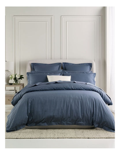 Hotel Collection 500TC Cotton Jacquard Quilt Cover Set in Ink