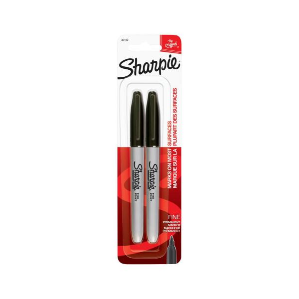 SHARPIE PERMANENT MARKERS FINE TIP 2PK