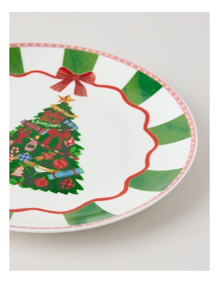 Festive Treats Side Plate in Christmas Tree