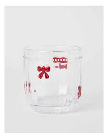 Embossed Bow Tumbler Set of 4 330ml in Red