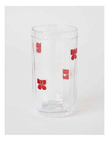Embossed Bow High Ball Set of 4 460ml in Red