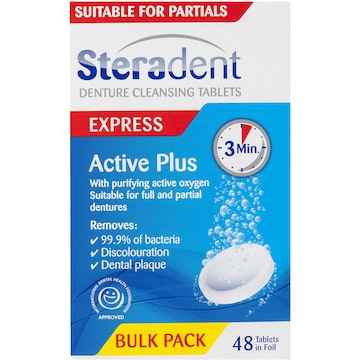 Steradent Denture Cleansing Tablets Active Plus 48 pack