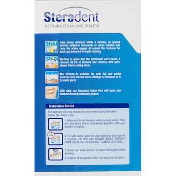 Steradent Denture Cleansing Tablets Active Plus 48 pack