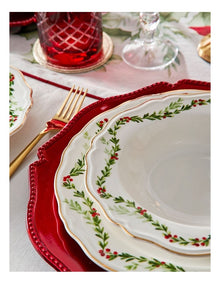 Heirloom Christmas Holly Berry 12pc Dinner Set