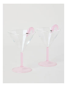 Martini Prawn Glass Set of 2 220ml in Pink