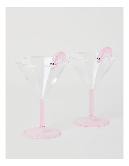 Martini Prawn Glass Set of 2 220ml in Pink