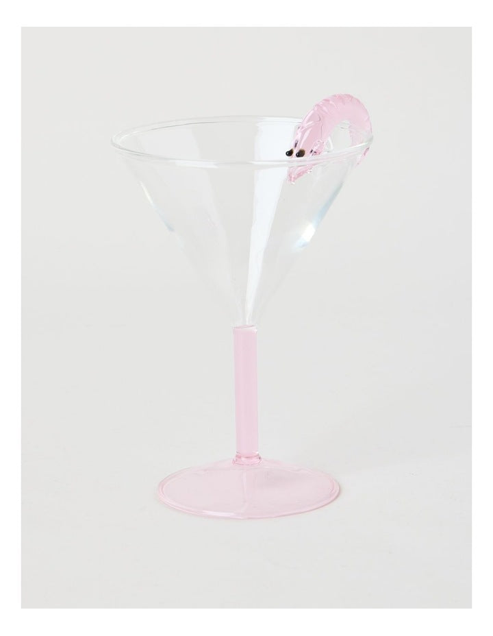 Martini Prawn Glass Set of 2 220ml in Pink