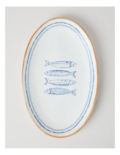 Pisces Oval Platter in White