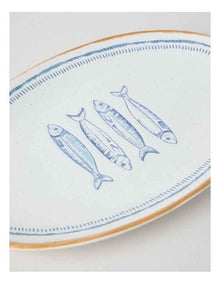 Pisces Oval Platter in White