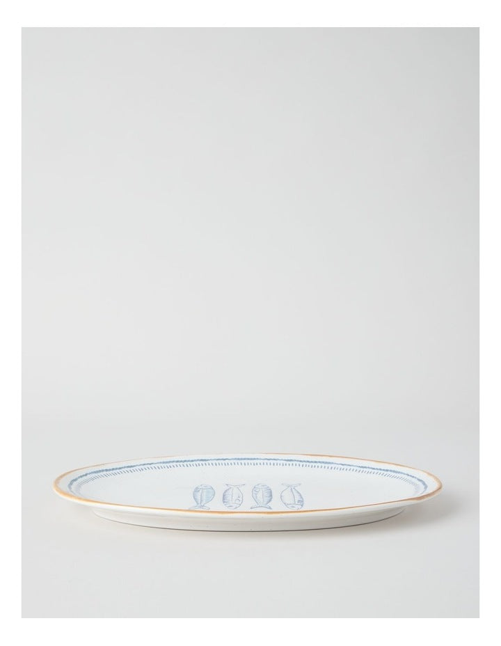 Pisces Oval Platter in White