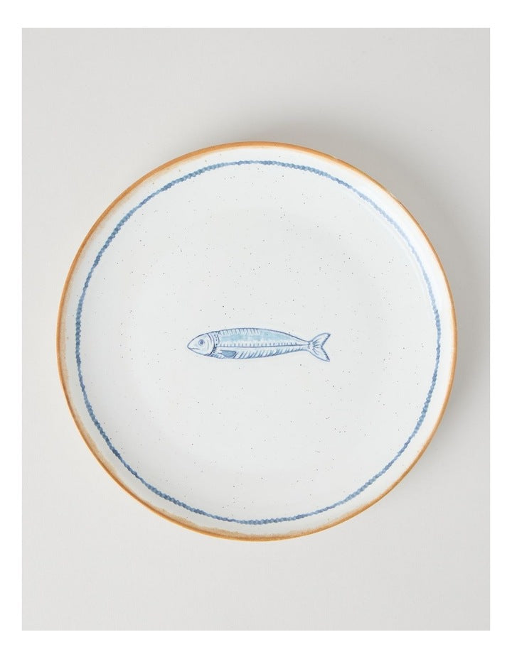 Pisces Dinner Plate in White