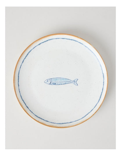 Pisces Dinner Plate in White