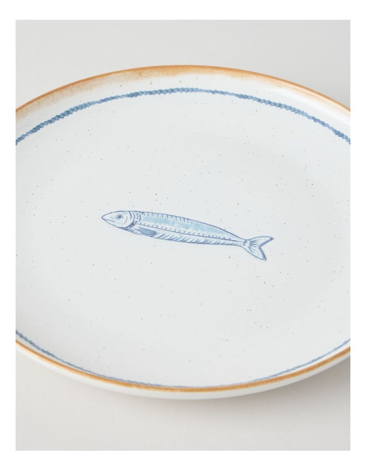 Pisces Dinner Plate in White