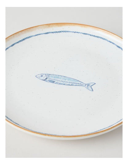 Pisces Dinner Plate in White