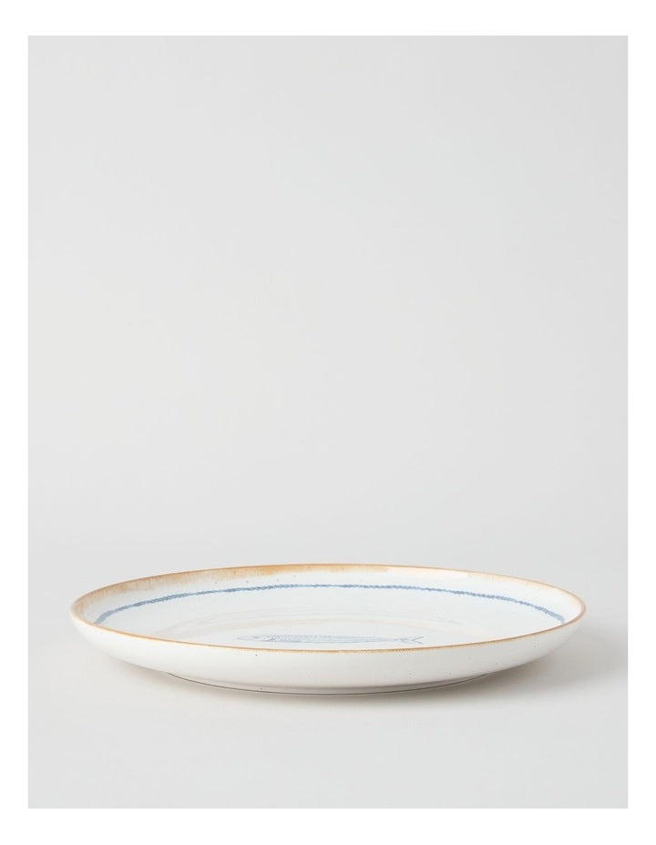 Pisces Dinner Plate in White
