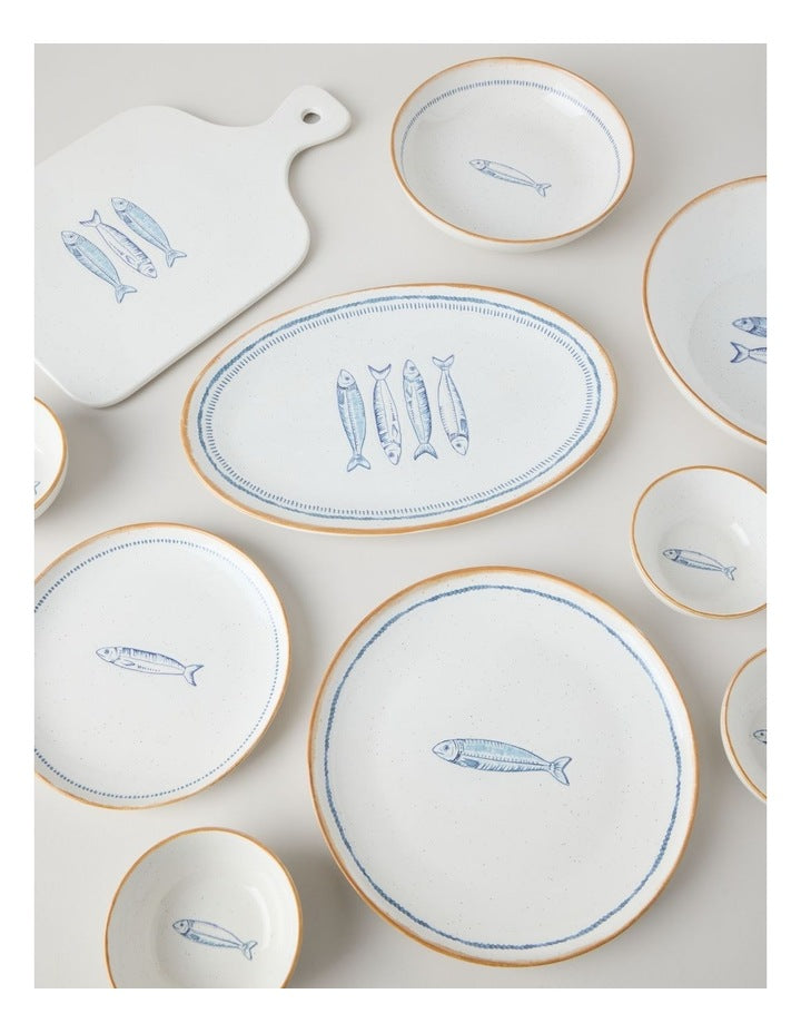 Pisces Dinner Plate in White