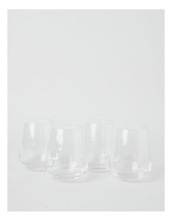 Hammered Tumbler Set of 4 400ml in Clear